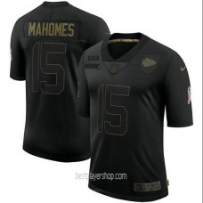 Youth Patrick Mahomes Kansas City Chiefs #15 Authentic Black Salute To Service Jersey Bestplayer